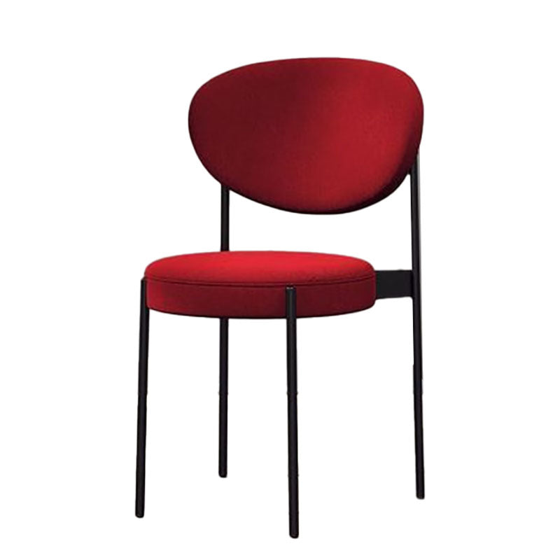 Modern Style Metal Chair Open Back Dining Side Chair with Upholstered