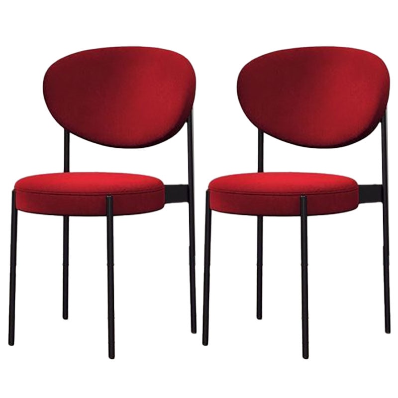 Modern Style Metal Chair Open Back Dining Side Chair with Upholstered