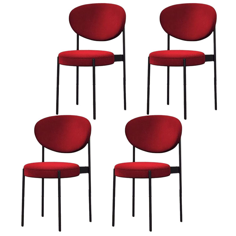 Modern Style Metal Chair Open Back Dining Side Chair with Upholstered