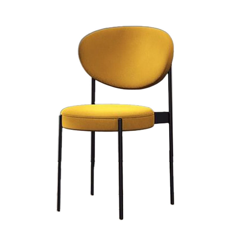 Modern Style Metal Chair Open Back Dining Side Chair with Upholstered