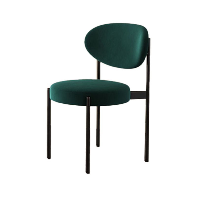 Modern Style Metal Chair Open Back Dining Side Chair with Upholstered