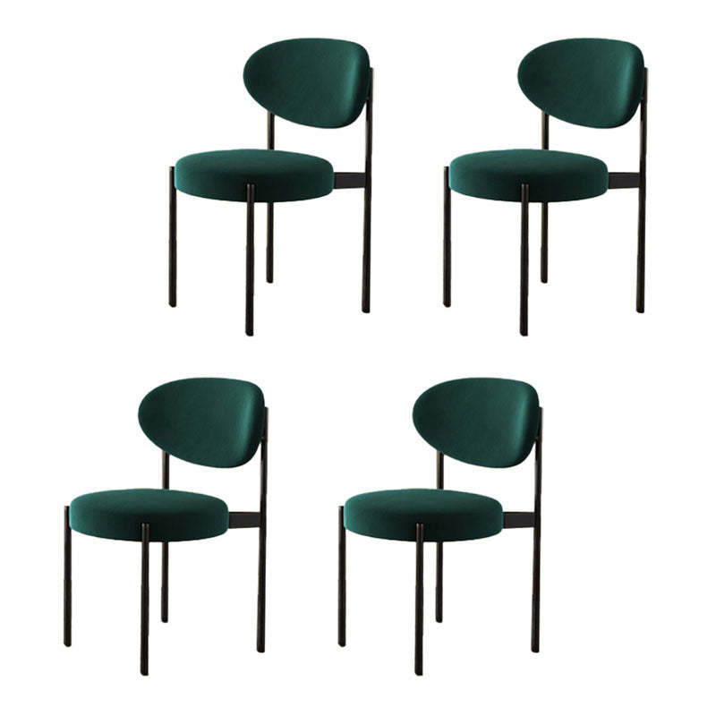 Modern Style Metal Chair Open Back Dining Side Chair with Upholstered