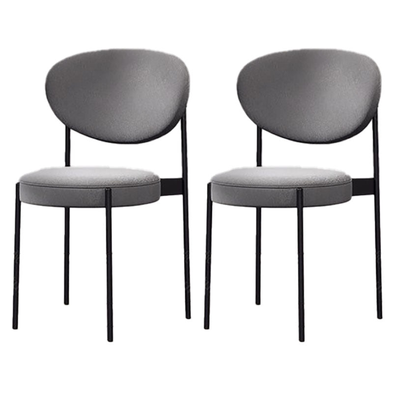 Modern Style Metal Chair Open Back Dining Side Chair with Upholstered