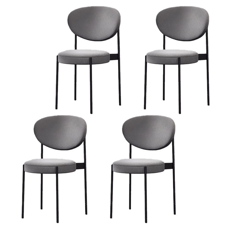 Modern Style Metal Chair Open Back Dining Side Chair with Upholstered
