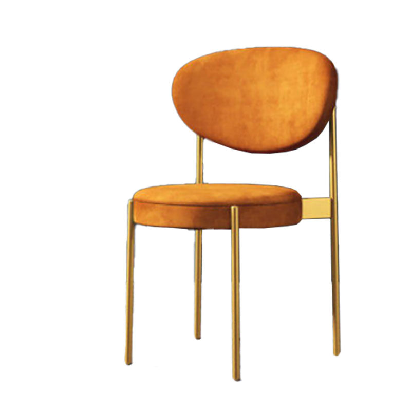 Modern Style Metal Chair Open Back Dining Side Chair with Upholstered