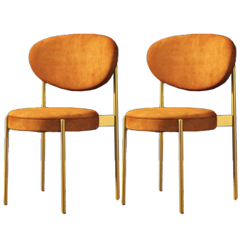 Modern Style Metal Chair Open Back Dining Side Chair with Upholstered