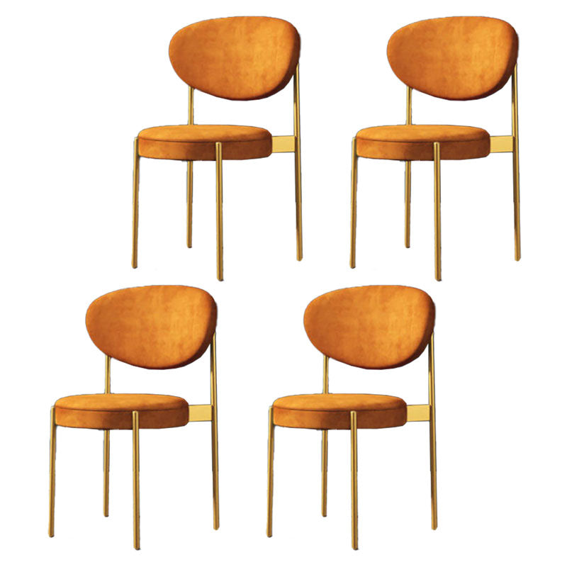 Modern Style Metal Chair Open Back Dining Side Chair with Upholstered