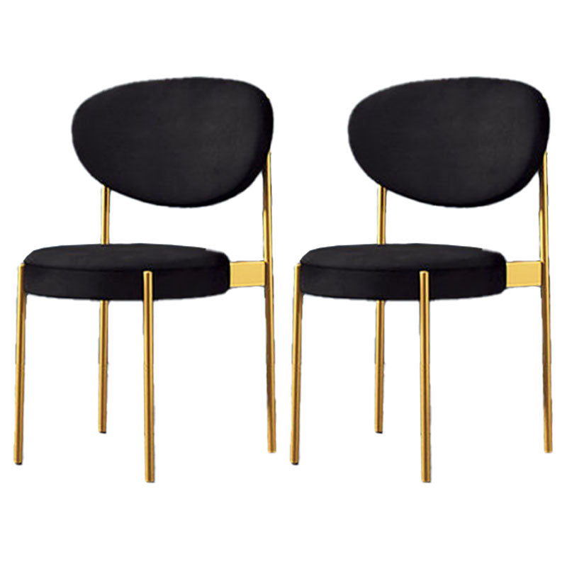 Modern Style Metal Chair Open Back Dining Side Chair with Upholstered