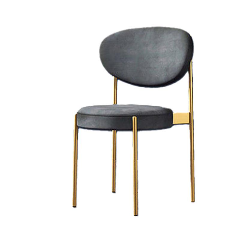 Modern Style Metal Chair Open Back Dining Side Chair with Upholstered