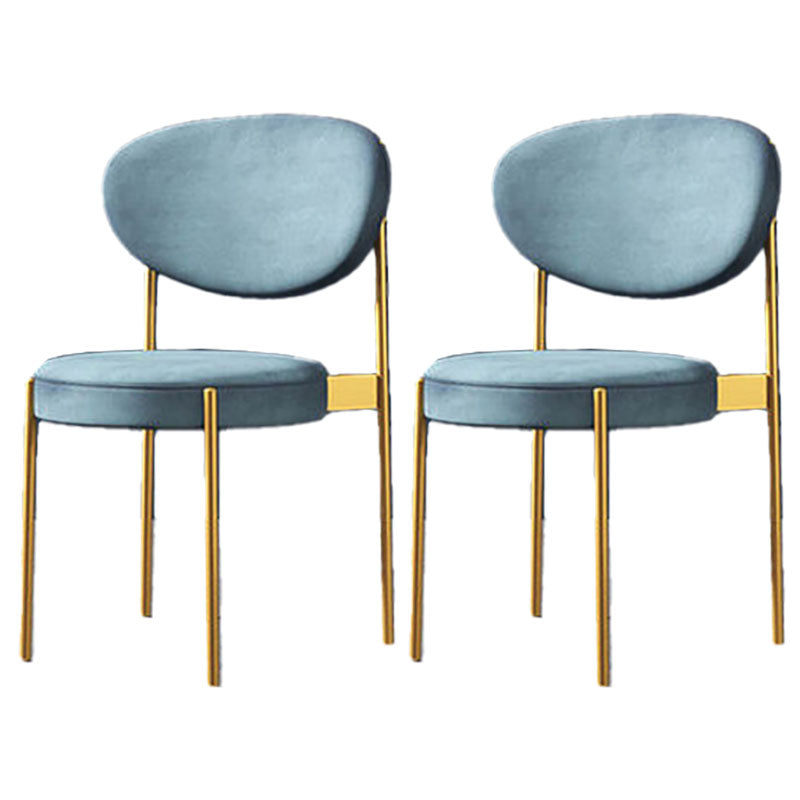 Modern Style Metal Chair Open Back Dining Side Chair with Upholstered
