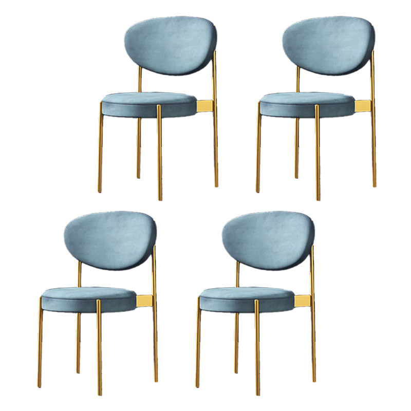 Modern Style Metal Chair Open Back Dining Side Chair with Upholstered
