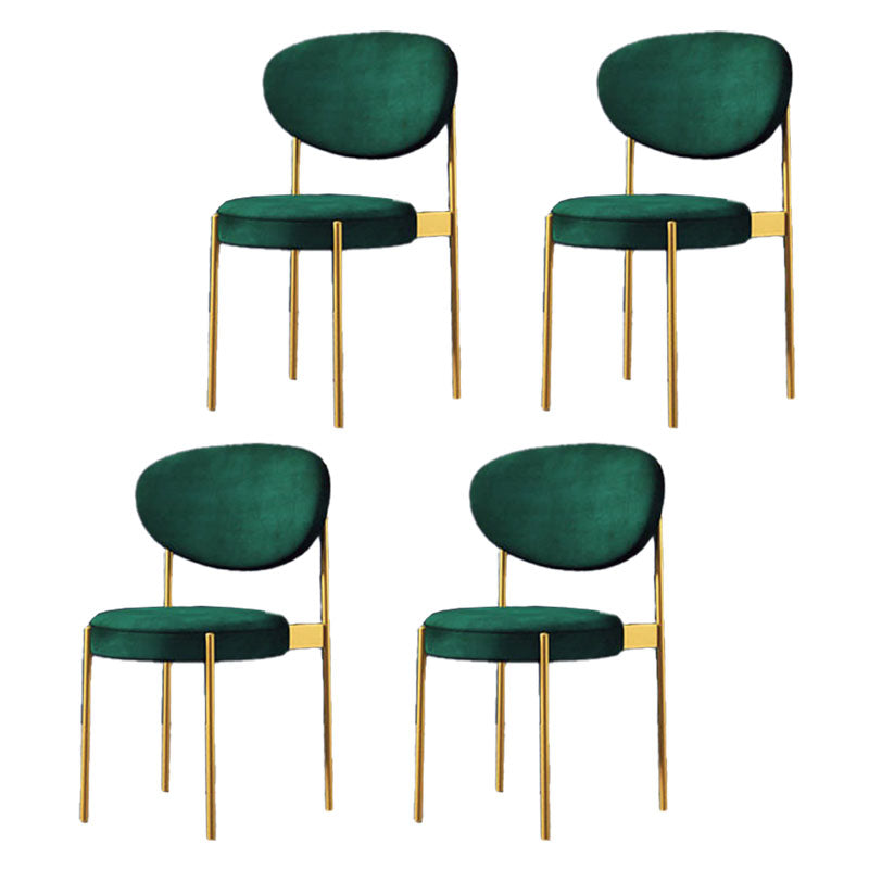 Modern Style Metal Chair Open Back Dining Side Chair with Upholstered