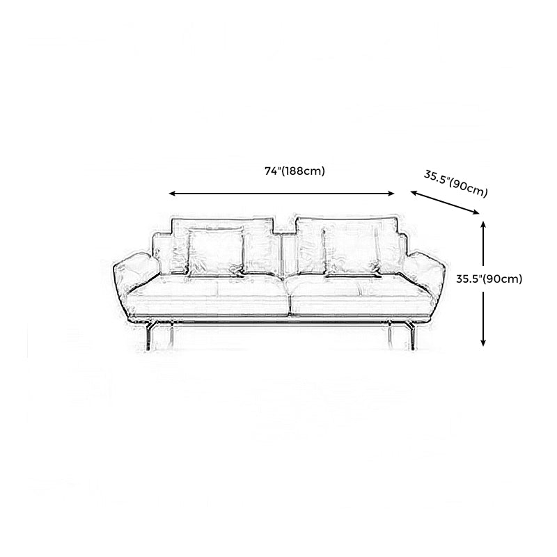 Tan Recessed Arm Sectionals Pillowed Back Cushions Corner Sofa