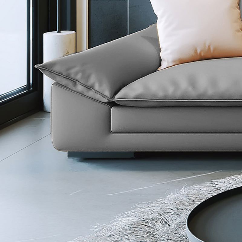 Divano in pelle finta moderna e cuscino grigio cuscino braccio sezionale per l'appartamento
