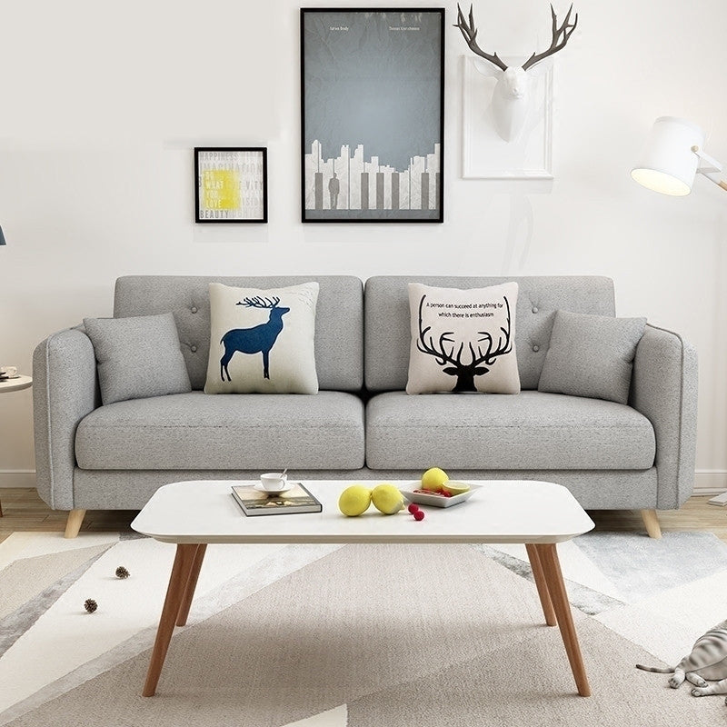 Tessuto grigio moderno/divano standard in pelle finta braccio quadrato di divano trapuntato