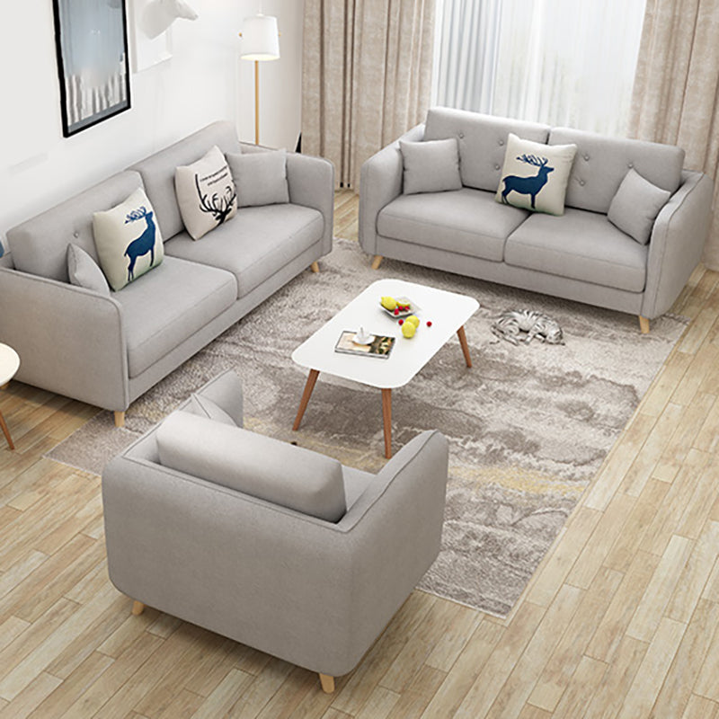 Tessuto grigio moderno/divano standard in pelle finta braccio quadrato di divano trapuntato