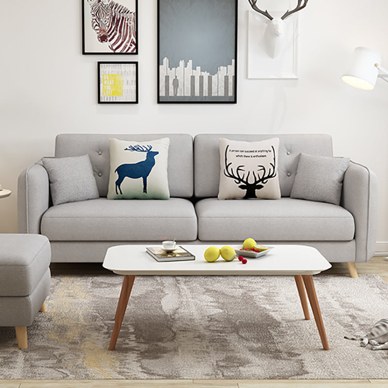 Tessuto grigio moderno/divano standard in pelle finta braccio quadrato di divano trapuntato