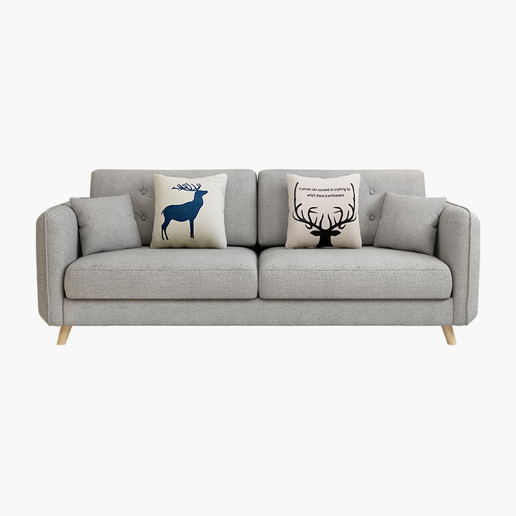 Tessuto grigio moderno/divano standard in pelle finta braccio quadrato di divano trapuntato