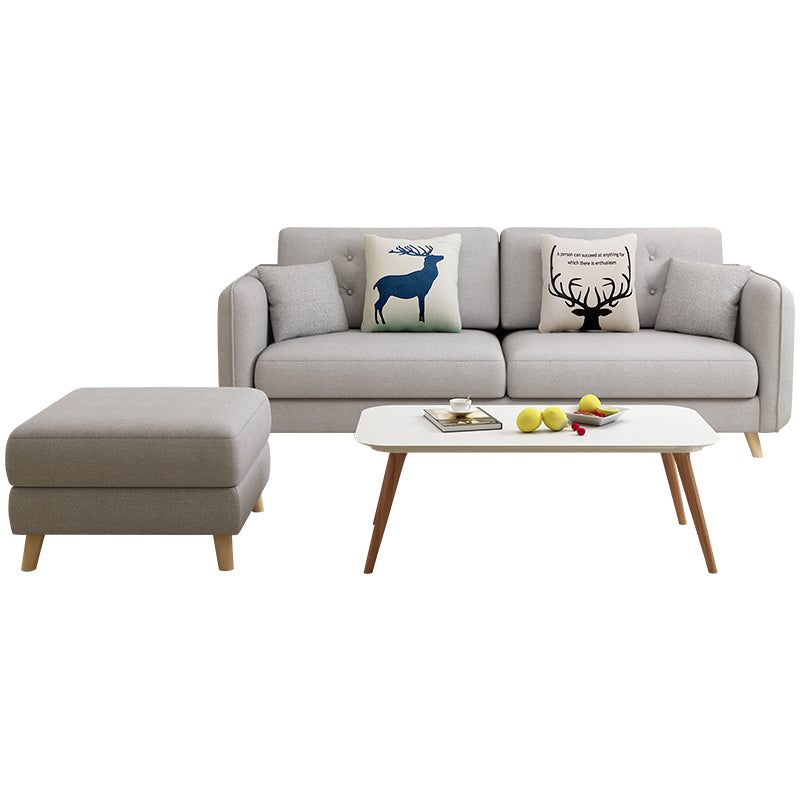 Tessuto grigio moderno/divano standard in pelle finta braccio quadrato di divano trapuntato