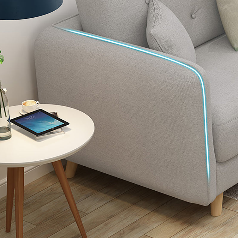 Tessuto grigio moderno/divano standard in pelle finta braccio quadrato di divano trapuntato