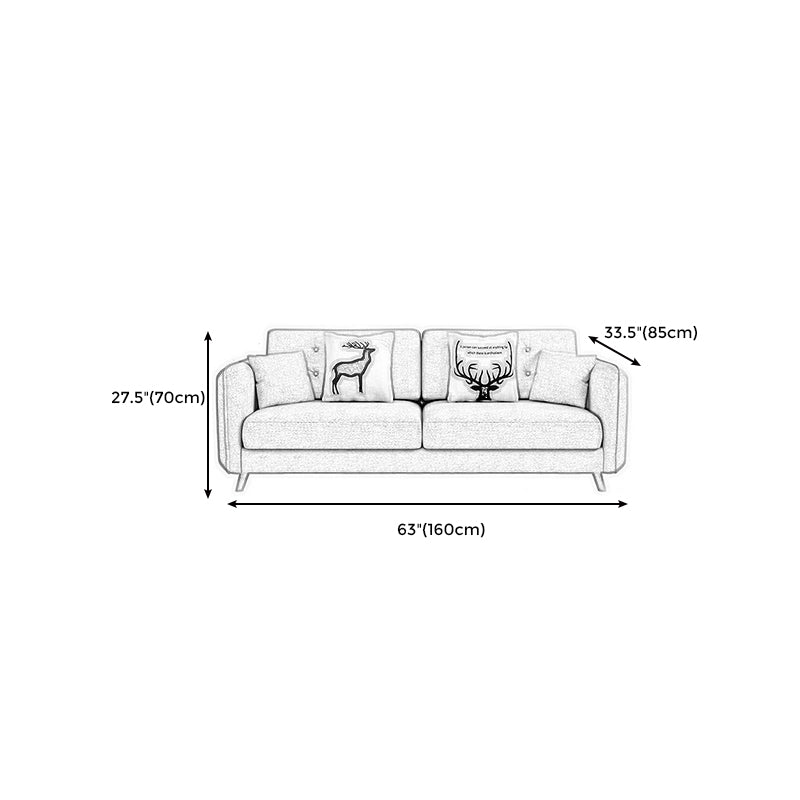 Tessuto grigio moderno/divano standard in pelle finta braccio quadrato di divano trapuntato