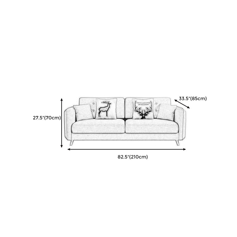 Tessuto grigio moderno/divano standard in pelle finta braccio quadrato di divano trapuntato