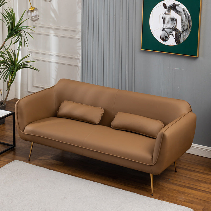 Sofá moderno de cuero moderno de mediados de siglo 31.1 "H Loveseat de brazo inclinado