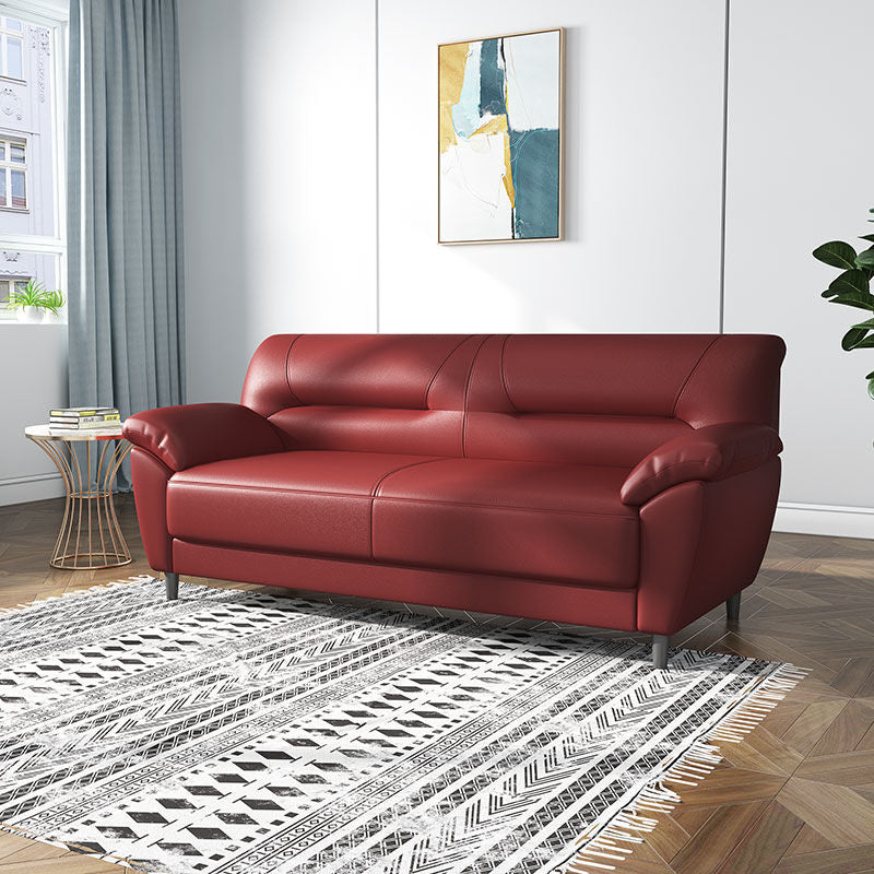 Polish Finish Sofa Pure Color Pillow Top Arm Sofa For Bonus Room