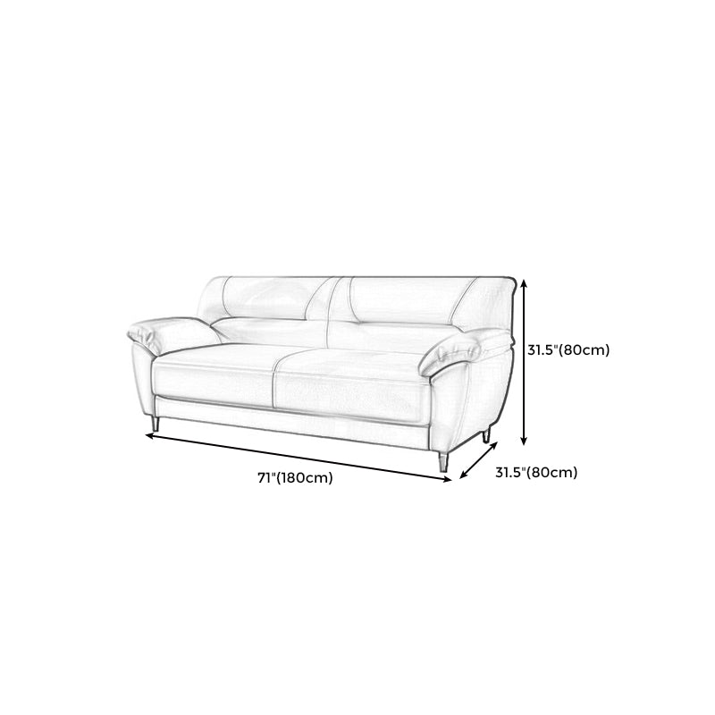 Polish Finish Sofa Pure Color Pillow Top Arm Sofa For Bonus Room