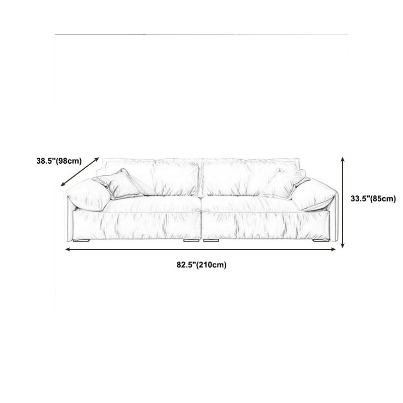 Ivory Stain Resistant Settee Furniture Faux Leather Pillow Top Arm Setee
