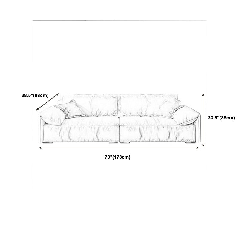 Ivory Stain Resistant Settee Furniture Faux Leather Pillow Top Arm Setee