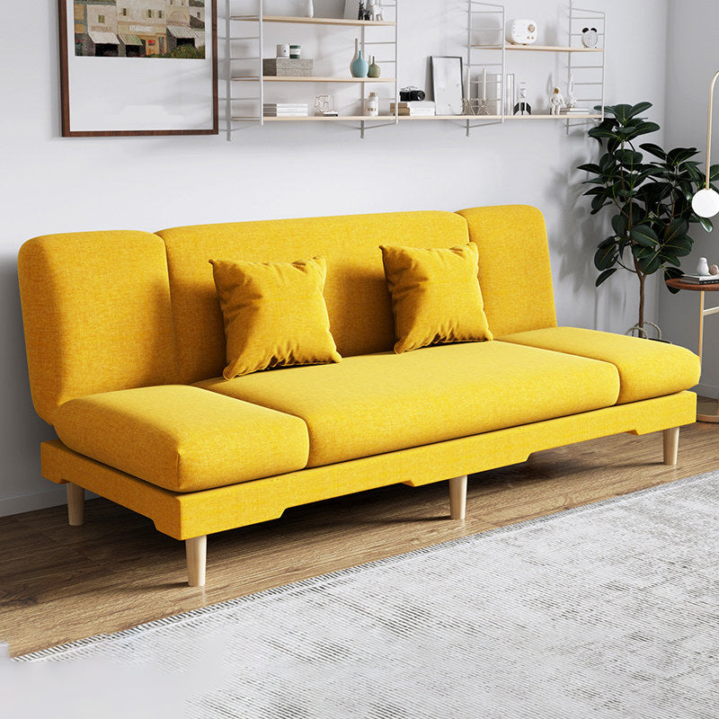 Armless Slpeeper Sofa Azure/Yellow/Grey Linen 31.5" High Sofa