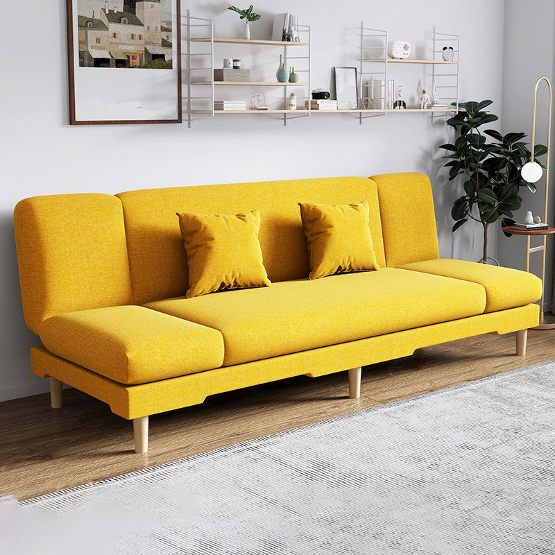 Armless Slpeeper Sofa Azure/Yellow/Grey Linen 31.5" High Sofa