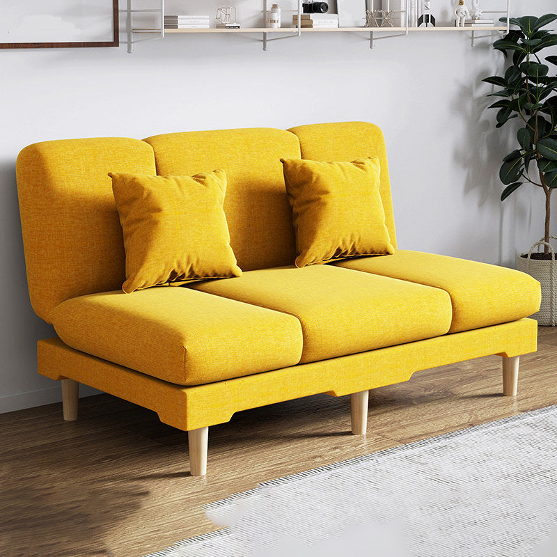 Armless Slpeeper Sofa Azure/Yellow/Grey Linen 31.5" High Sofa