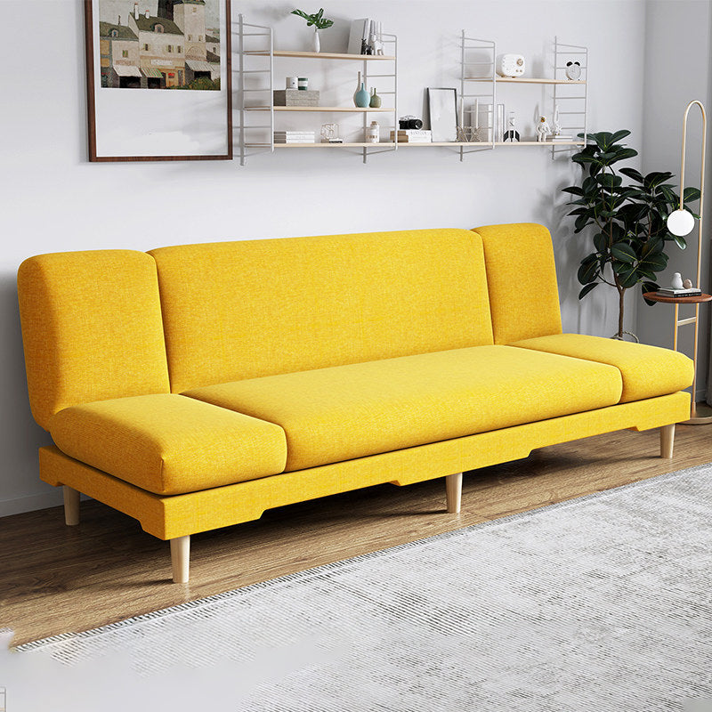 Armless Slpeeper Sofa Azure/Yellow/Grey Linen 31.5" High Sofa