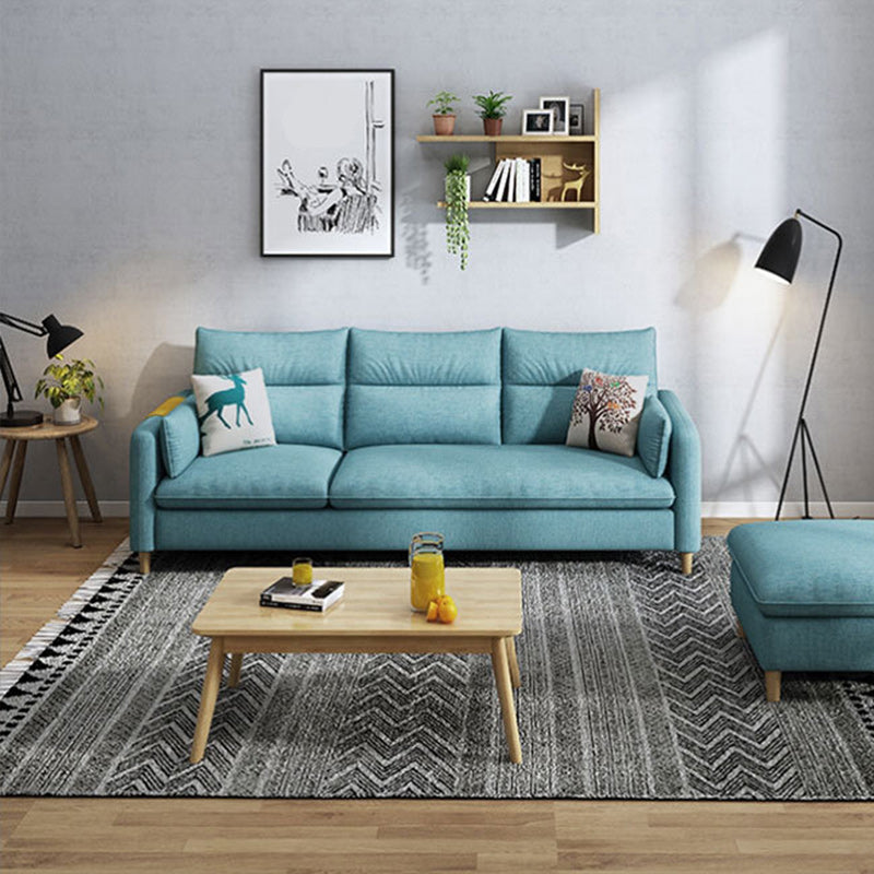 Fabric et faux cuir carré meubles de canapé avec 2 oreillers
