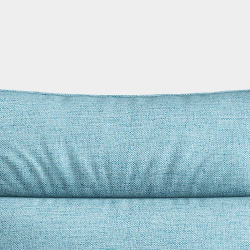 Fabric et faux cuir carré meubles de canapé avec 2 oreillers