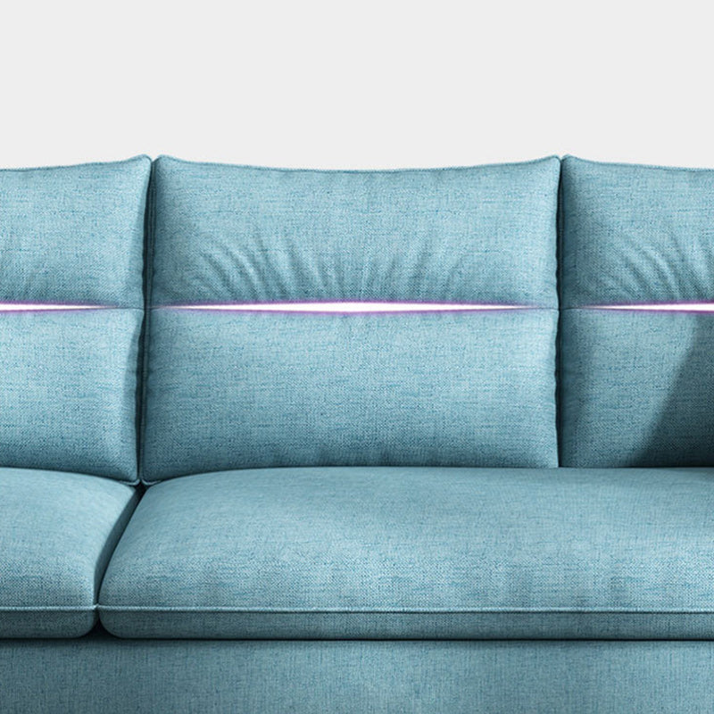 Fabric et faux cuir carré meubles de canapé avec 2 oreillers