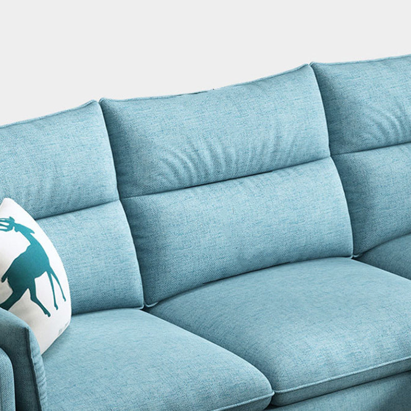 Fabric et faux cuir carré meubles de canapé avec 2 oreillers