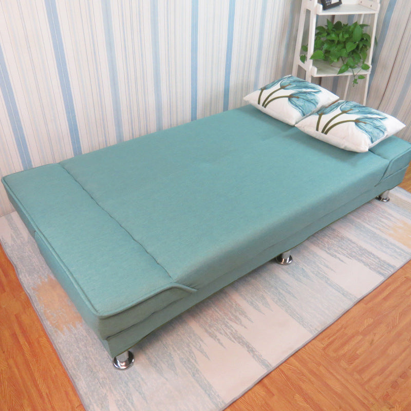 Linen Convertible Sleeper Sofa Sewn Pillow Back Armless Sofa