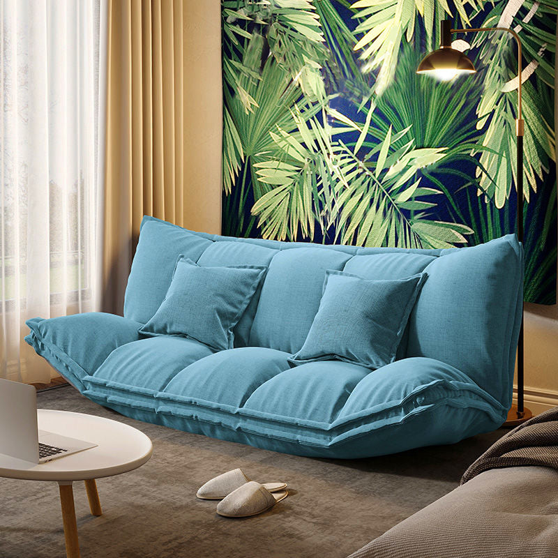 Contemporary Tight Back Convertible Sleeper Sofa Fabric Armless Solid Color Sofa