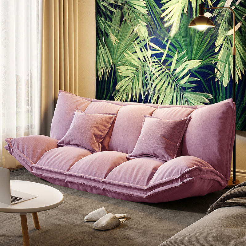 Contemporary Tight Back Convertible Sleeper Sofa Fabric Armless Solid Color Sofa