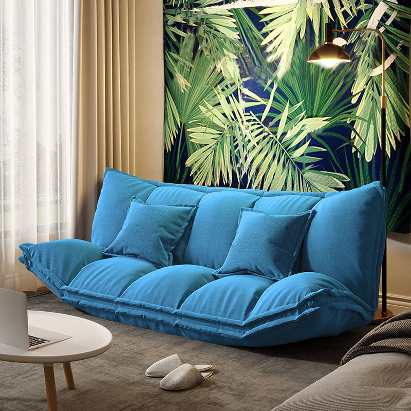 Contemporary Tight Back Convertible Sleeper Sofa Fabric Armless Solid Color Sofa