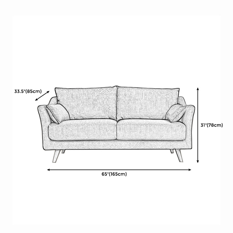 Loose Back Sloped Arm Sofa Nordic 30.7" H Linen Slipcovered Sofa