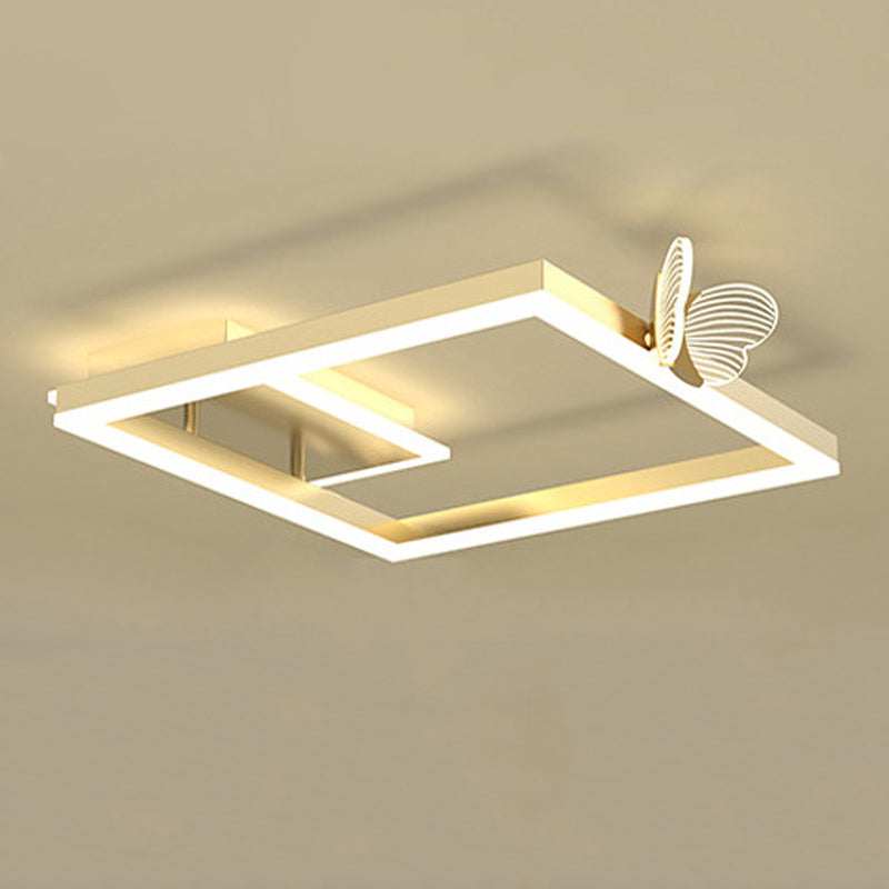 Zeitgenössische lineare Flush -Leuchten Metall -Flushmount -Beleuchtung in Gold