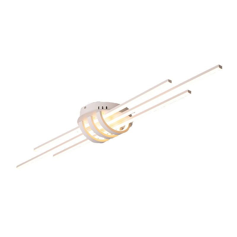 Lámpara de luz de descarga contemporánea lineal 6 lámparas de montaje de lavado de metal ligero