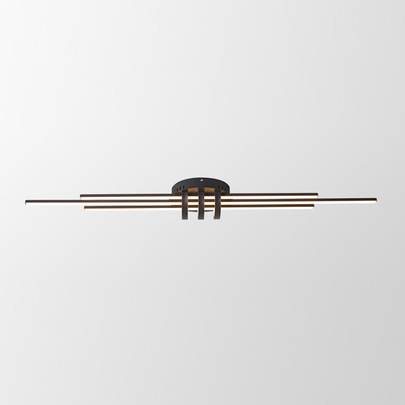 Lámpara de luz de descarga contemporánea lineal 6 lámparas de montaje de lavado de metal ligero