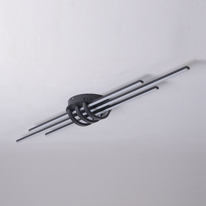 Lámpara de luz de descarga contemporánea lineal 6 lámparas de montaje de lavado de metal ligero