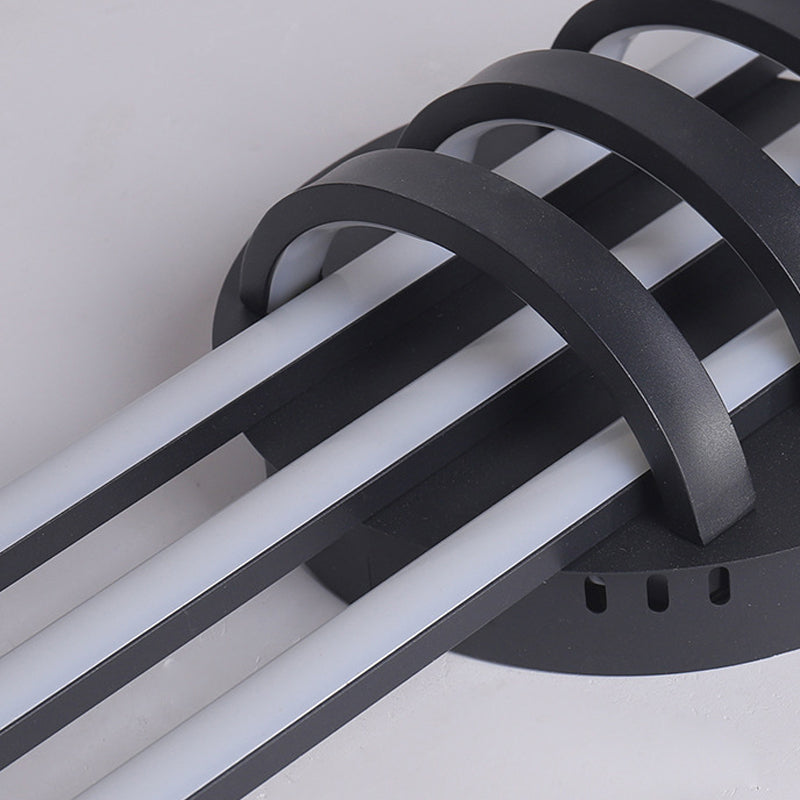 Lámpara de luz de descarga contemporánea lineal 6 lámparas de montaje de lavado de metal ligero