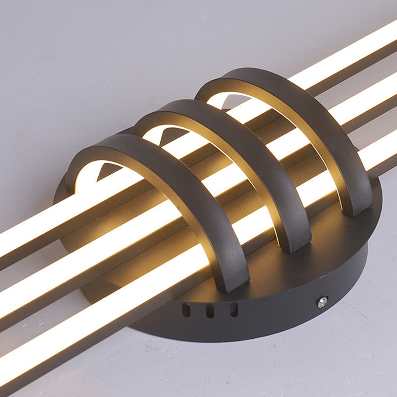 Lámpara de luz de descarga contemporánea lineal 6 lámparas de montaje de lavado de metal ligero